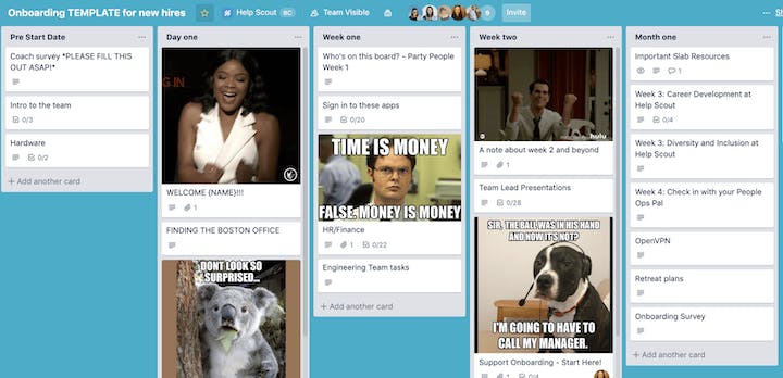 Onboarding Trello Board