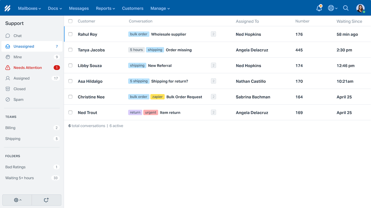 Helpscout Product Screen with overlay - INBOX